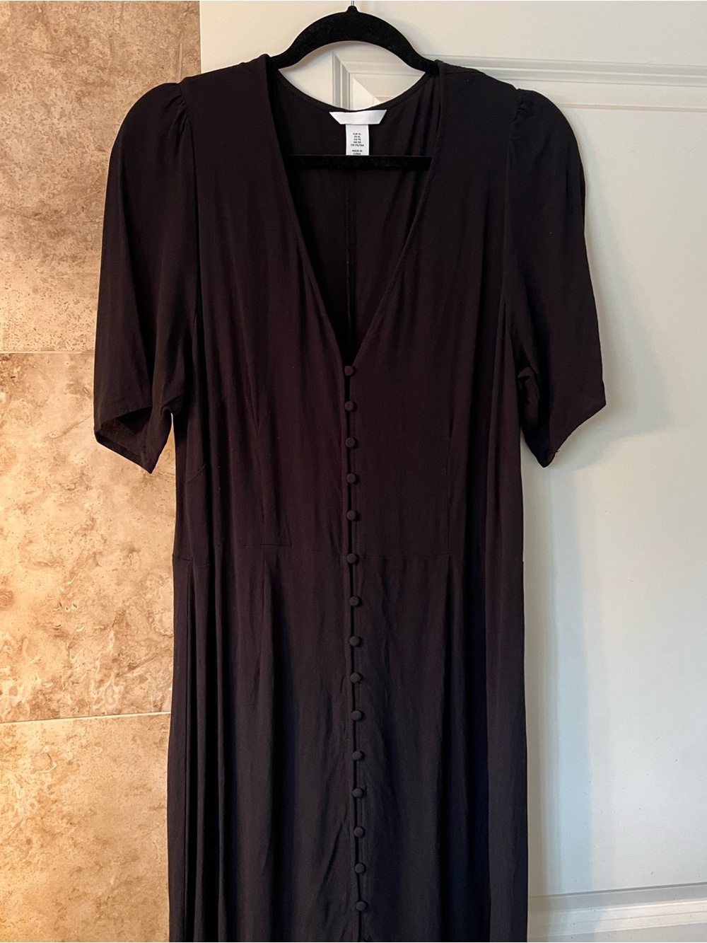 Classic Black Button-Front Women’s Dress